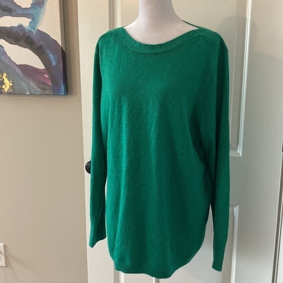 Apt. 9 XXL green sweater metallic threads - Picture 6 of 12